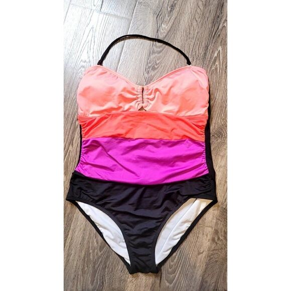 a.n.a. Slimmimg Ruched One Piece Swimsuit Women's Size 12 - Picture 2 of 4